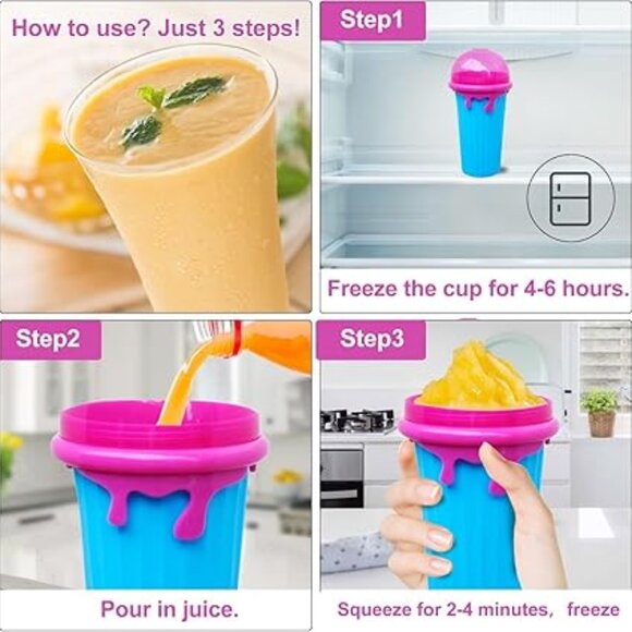 500ml Silicone Slushie Cup Quick Frozen Magic Slushy Cup for Milk Shake, Juice - Picture 5 of 9